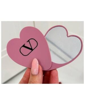 NEW Valentino Pink Heart Compact Mirror Magnetic